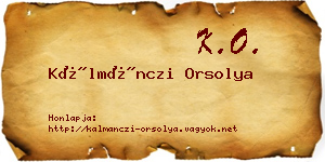 Kálmánczi Orsolya névjegykártya