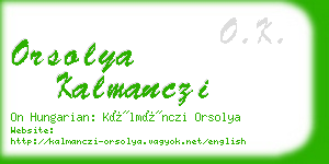 orsolya kalmanczi business card